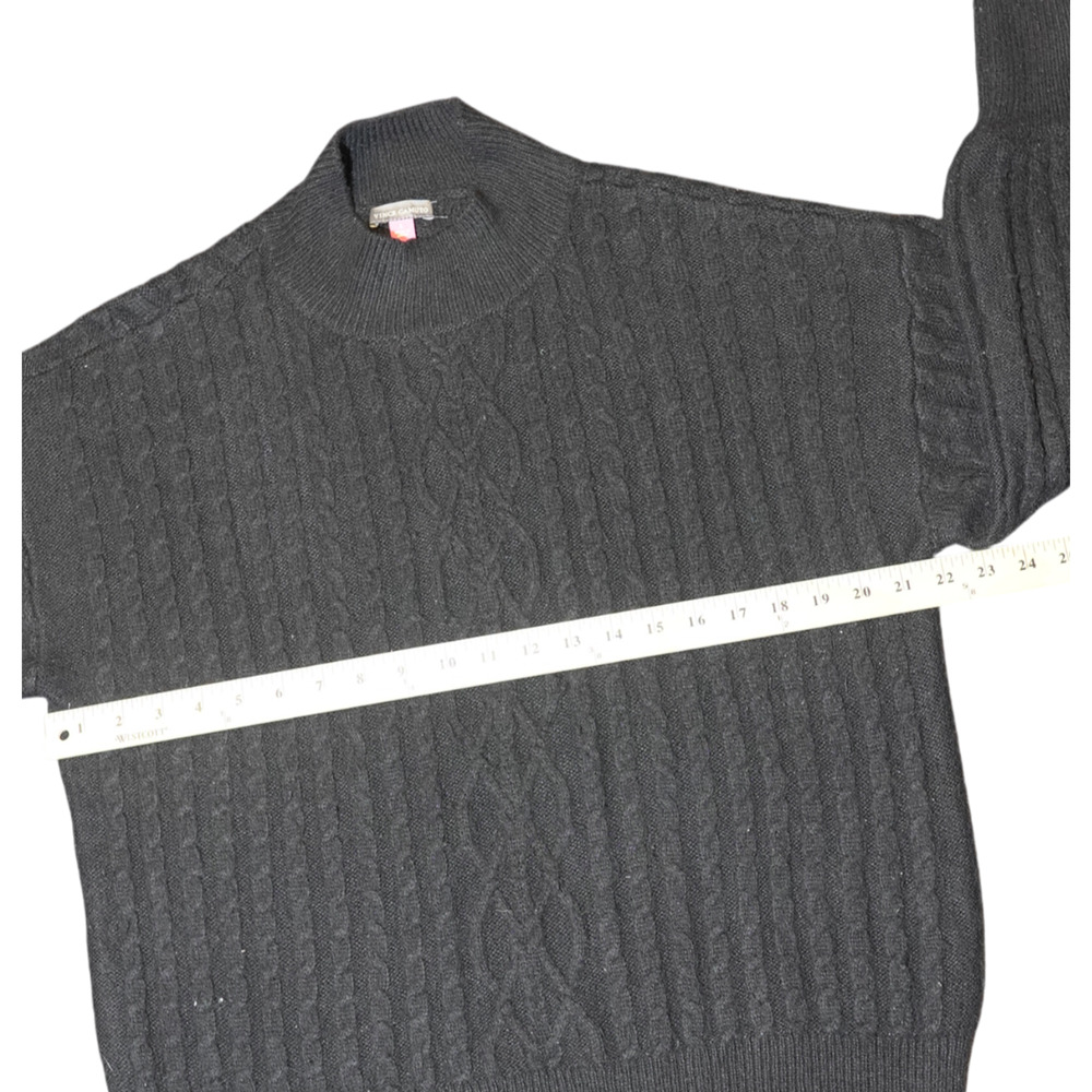 Vince Camuto Cable Knit Sweater Mock Neck Oversized Brown Size L - Picture 9 of 10